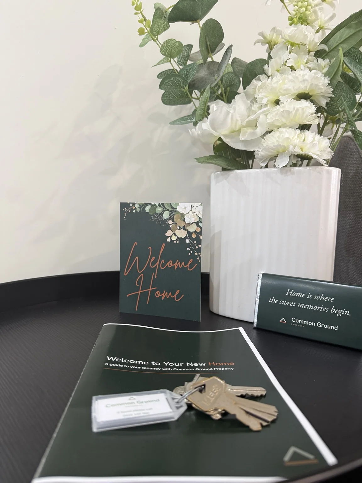 Common Ground Property renter welcome pack, keys and tenancy guide
